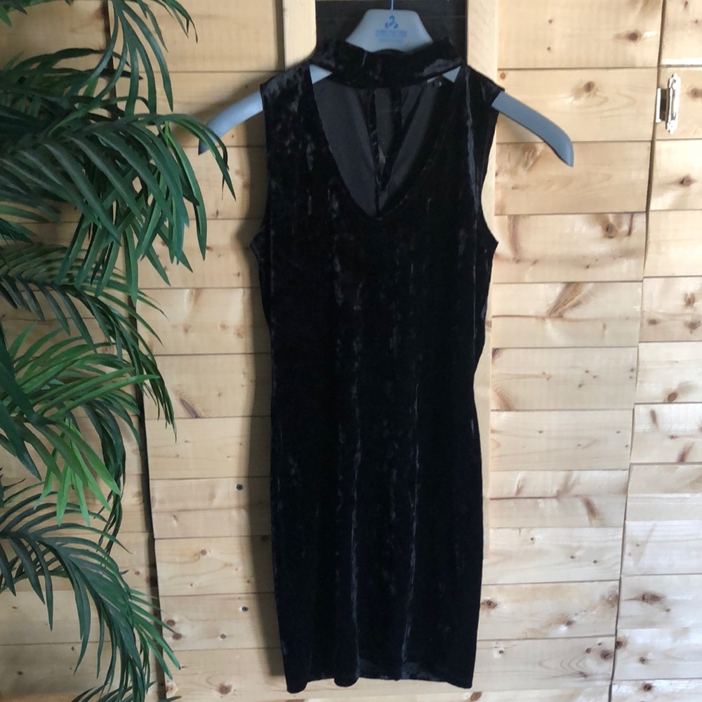 Black velvet dress